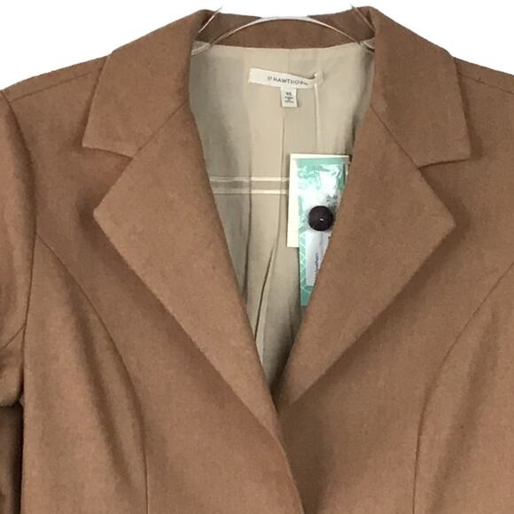 41 Hawthorne Stitch Fix Alesund Tweed Blazer Elbow Patch XS Camel Tan NWT NEW - Picture 5 of 12